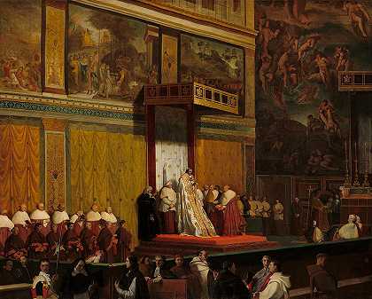 教皇皮亚斯五世在西斯廷教堂`Pope Pius V I I in the Sistine Chapel