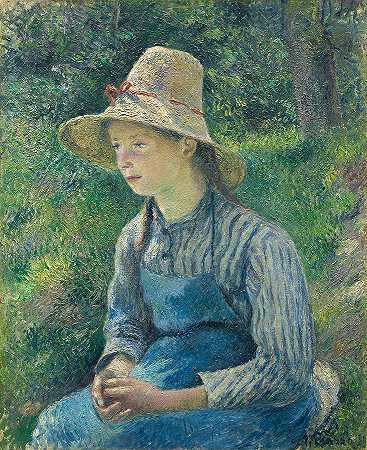 戴草帽的农家女孩`Peasant Girl With A Straw Hat