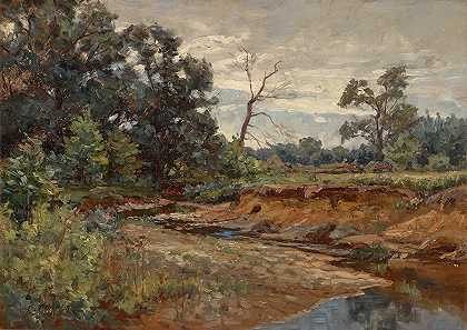 印第安纳林地（草地上）`Indiana Woodland (In the Meadow) by Charles Conner