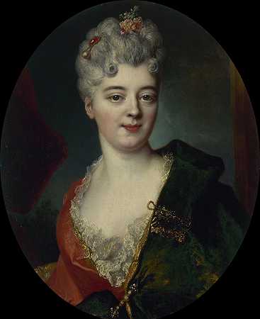 假定肖像D伊丽莎白·德尔佩奇，凯利侯爵夫人`Portrait présumé dElisabeth Delpech, marquise de Cailly (18th century) by Nicolas de Largillière