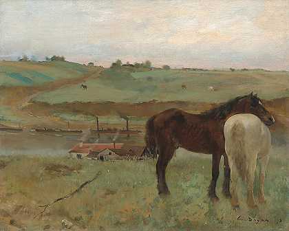 草地上的马`Horses In A Meadow