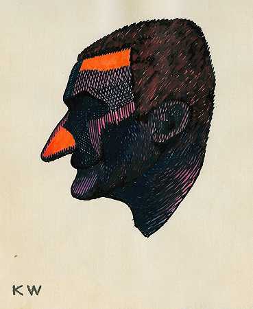 开始学习，出发&?简介，10布莱特，格拉茨二世`Kopfstudie, aus; ;Profile, 10 Blätter, Graz II (1924) by Karl Wiener