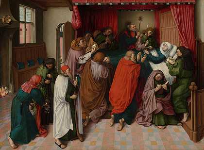 圣母之死`The Death of the Virgin (c. 1500) by Master of the Amsterdam Death of the Virgin