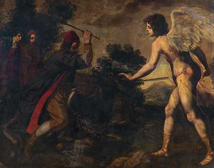 先知巴兰和驴`The Prophet Balaam and the Donkey by Jacopo Vignali
