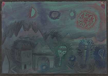 天空中的迹象`Signs in the Sky (1924) by Paul Klee
