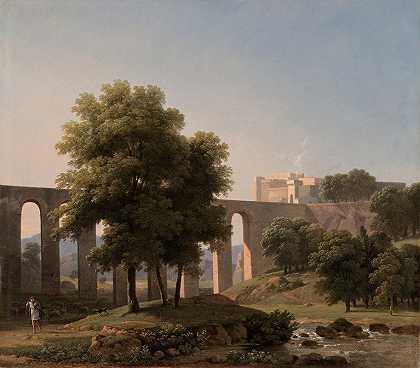 堡垒附近的渡槽`An Aqueduct Near a Fortress (1807) by Jean-Victor Bertin