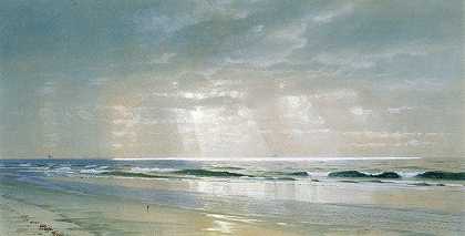 冲浪`Surf (1870) by William Trost Richards
