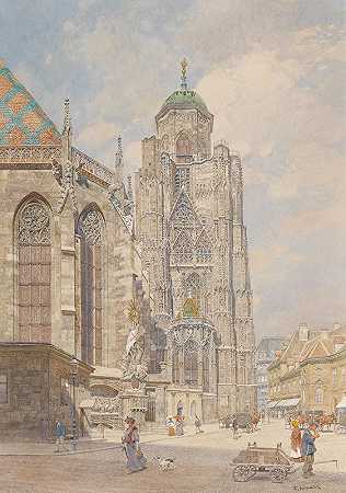 维也纳，圣士提反，北塔`Vienna, St. Stephen’s, North Tower by Franz Kopallik