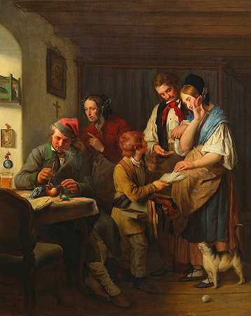 彩票`Das Lotterielos (1838) by Josef Danhauser