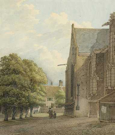 莱宁的教堂`De kerk te Rhenen (1813) by Daniël Kerkhoff
