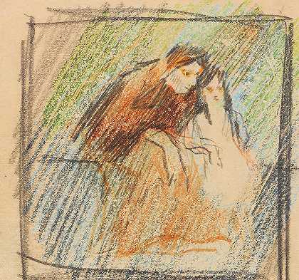 有孩子的女人`Frau mit Kind (1907) by August Macke