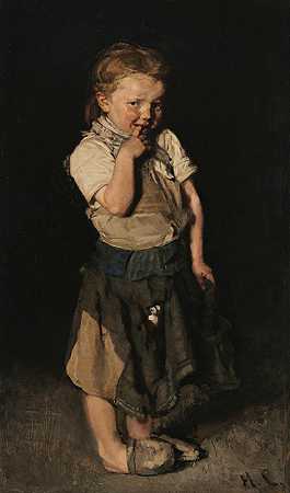 鞋匠s女孩`The Cobblers Girl (1871) by Max Liebermann