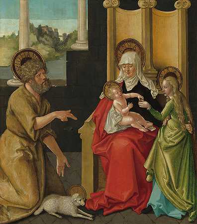 圣安妮与基督之子-圣母玛利亚与圣约翰浸信会`Saint Anne with the Christ Child – the Virgin and Saint John the Baptist