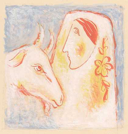 牧羊人`Goat herder (1936–1937) by Mikuláš Galanda