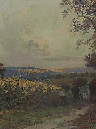景观D秋天`Paysage dautomne (1902) by Paul Steck