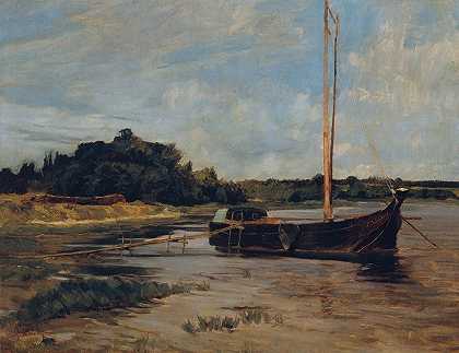 哈维尔号帆船`Segelschiff auf der Havel (1878) by Carl Schuch