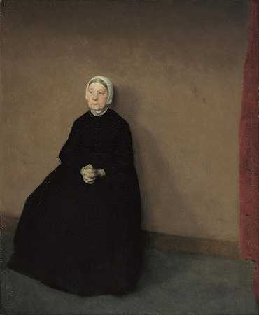 老妇人`An old woman (1886) by Vilhelm Hammershøi