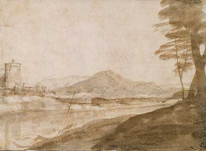 景观`Landscape (ca. 1639) by Claude Lorrain