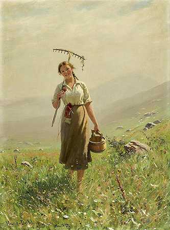 草地上的一位年轻女子`A Young Woman In The Meadow