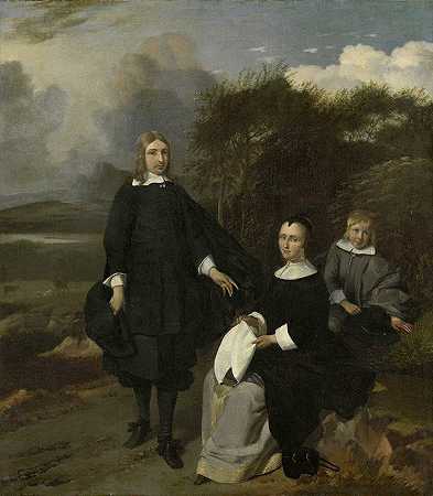 风景中的家庭`Family in a Landscape (1650 ~ 1660) by Barend Graat