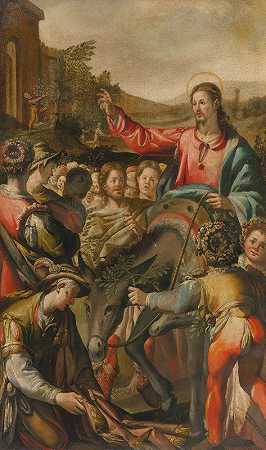 基督让我们进入耶路撒冷`Christs Entry Into Jerusalem by Andrea Boscoli