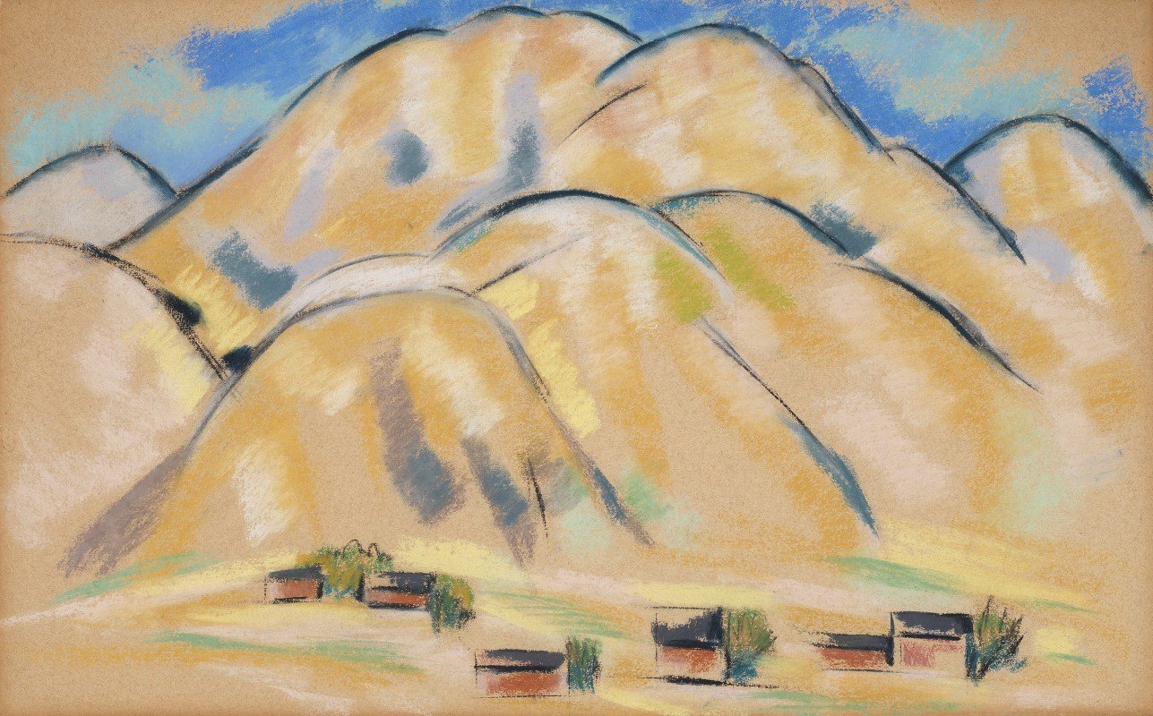 新墨西哥山`New Mexico Hills (1877 – 1943) by Marsden Hartley