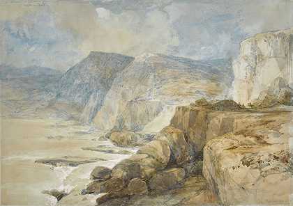 黎巴嫩白角`Cape Blanco, Lebanon (1839) by David Roberts