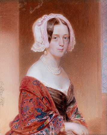 女性肖像`Frauenbildnis (1847) by Emanuel Thomas Peter