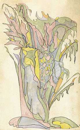 陶瓷装饰设计`Ontwerp voor aardewerkdecoratie (1918) by Theo Colenbrander