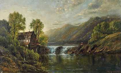 老磨坊溪`The Old Mill Stream (1880) by Edmund Darch Lewis