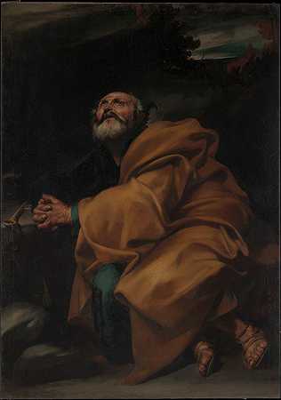 圣彼得的眼泪`The Tears of Saint Peter (ca. 1612–13) by Jusepe de Ribera