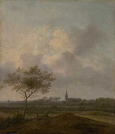 Rijswijck教堂景观`Landscape with Church in Rijswijck (1650) by Anthonie Jansz. van der Croos