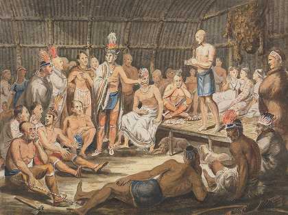 在费城奥林匹克剧院举行的印第安部落仪式展览`Exhibition of Indian Tribal Ceremonies at the Olympic Theater, Philadelphia (1811–ca. 1813) by John Lewis Krimmel