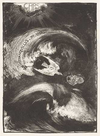 风暴中的鸽子`Duif in storm (1874) by Carel Adolph Lion Cachet