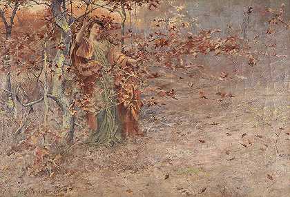 秋天`Autumn (1891) by William St. John Harper
