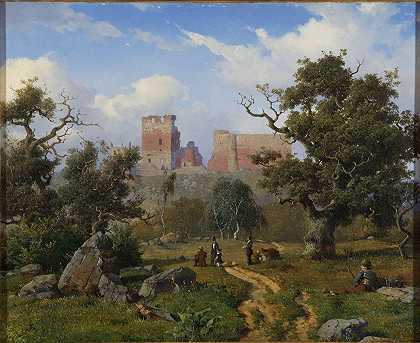 哈默舒斯`Hammershus (1849) by Anton Edvard