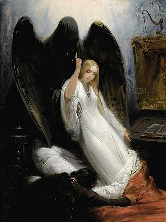 死亡与少女`Death And The Maiden (1841) by Horace Vernet
