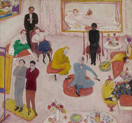 工作室派对（晚上）`Studio Party (Soirée) (20th century) by Florine Stettheimer