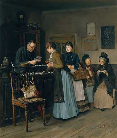 彩票姐妹`Lotterieschwestern (1888) by Josef Gisela