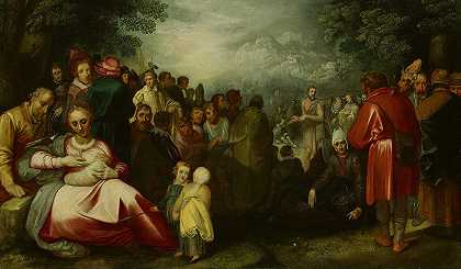 施洗约翰的布道`The Preaching of John the Baptist (1606) by Gerrit Pietersz