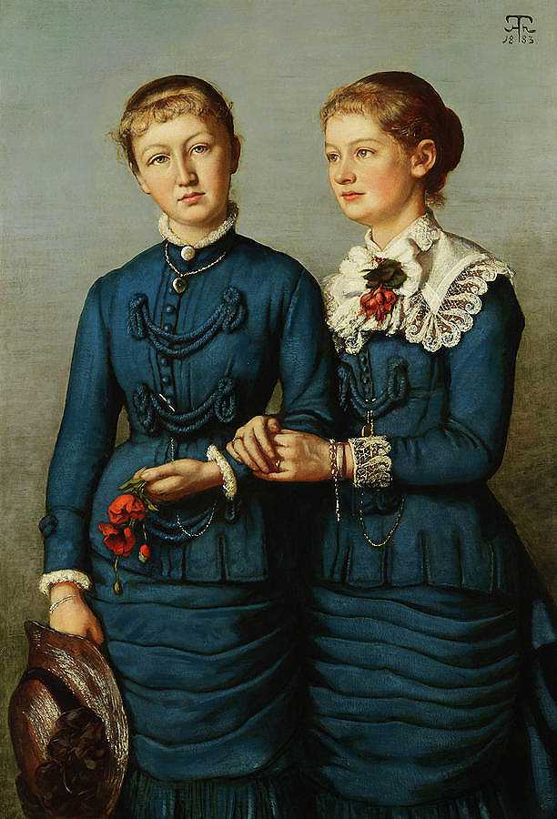 哈格两个女儿的肖像`Portrait of the Two Haag Daughters