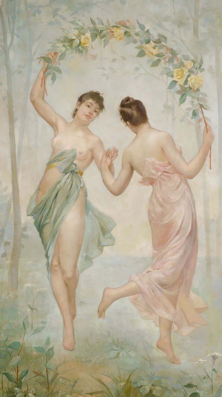 跳舞的仙女`Dancing Nymphs by Émile Charlet