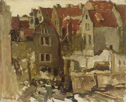 阿姆斯特丹纽文迪克大交易所的拆除`The Demolition of the Grand Bazar de la Bourse on the Nieuwendijk, Amsterdam (1893 ~ 1897) by George Hendrik Breitner