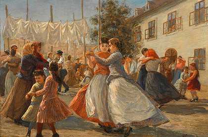 六模山上的最后一支舞`Der letzte Tanz auf dem Sechsschimmelberg (1893) by Johann Michael Kupfer