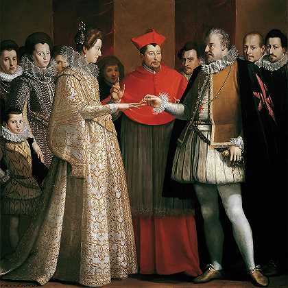玛丽亚·德·梅迪奇与托斯卡纳费迪南德一世代表的法国亨利四世的代理婚姻`Maria de Medici\’s Marriage by Proxy with Henry IV of France Represented by Ferdinand I of Tuscany