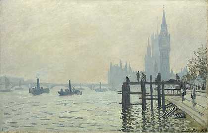 威斯敏斯特的泰晤士河`The Thames at Westminster