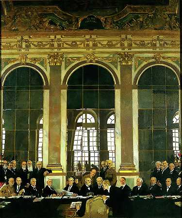 凡尔赛镜厅和平的签署`The Signing of Peace in the Hall of Mirrors – Versailles