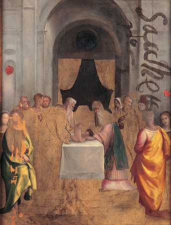在寺庙的介绍`Presentation at the Temple (1510 ~ 1540) by Benvenuto Tisi