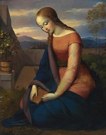 039年的圣母玛利亚结论荷图斯`The Virgin Mary In The ;hortus Conclusus (1820) by Johann Evangelist Scheffer von Leonhardshoff