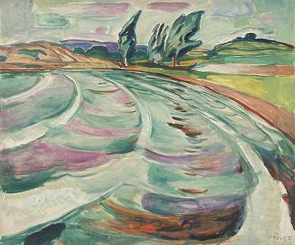 波浪`The Wave (1931) by Edvard Munch